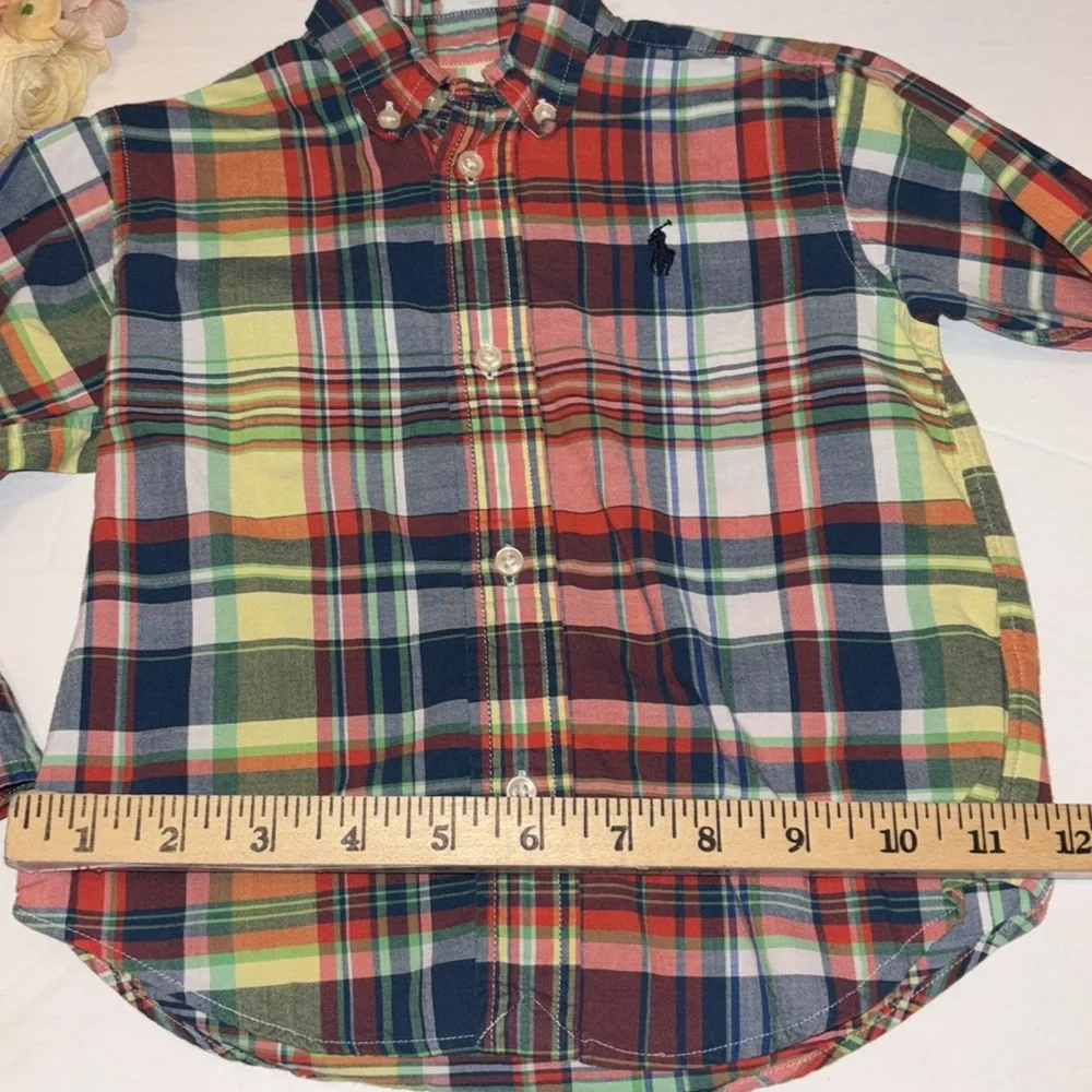 Ralph Lauren 24M Plaid Button Down preppy plaid 24 month Ralph Lauren Yellow